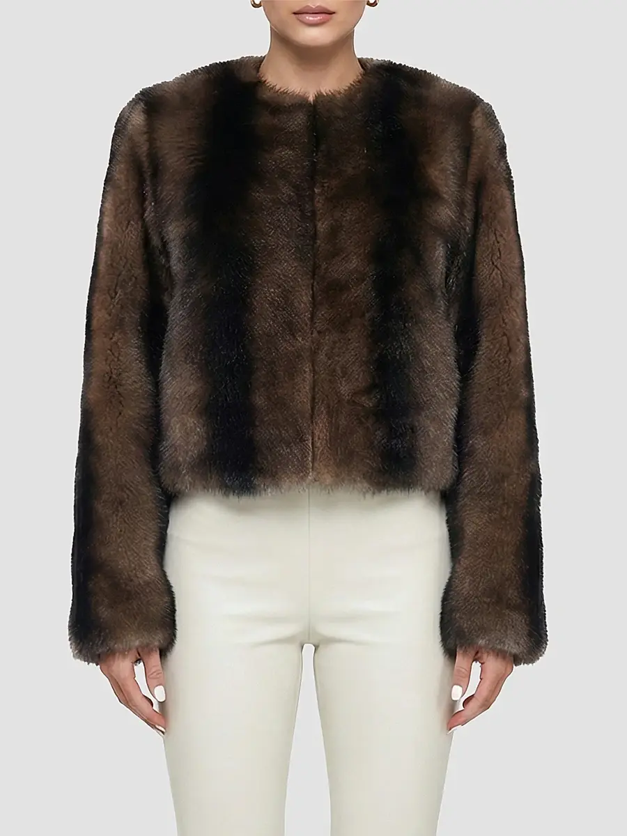 Gorski Women's Toscana Shearling Lamb Collarless Coat | Thumbnail 3 Gorski Women's Toscana Shearling Lamb Collarless Coat | Thumbnail 3