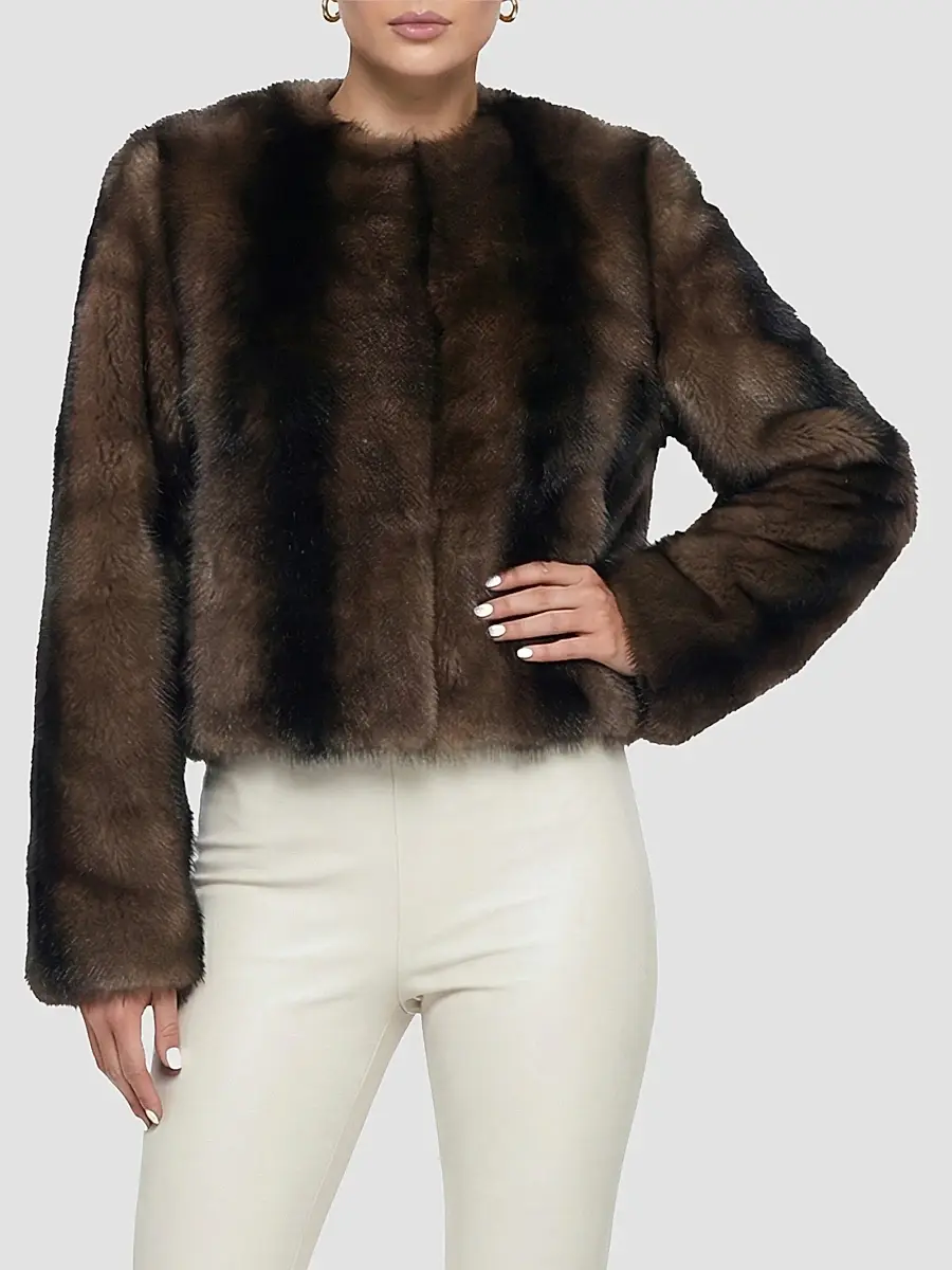Gorski Women's Toscana Shearling Lamb Collarless Coat | Thumbnail 4 Gorski Women's Toscana Shearling Lamb Collarless Coat | Thumbnail 4