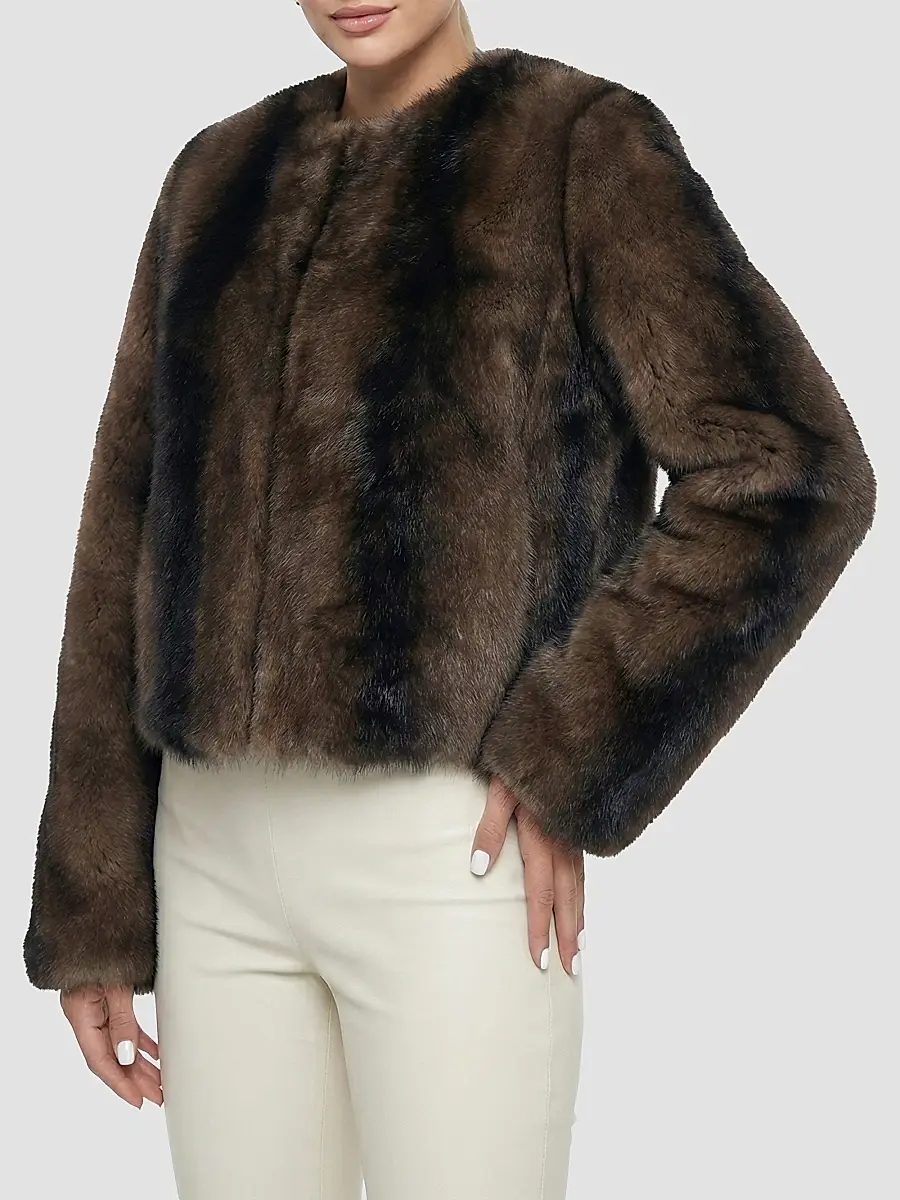 Gorski Women's Toscana Shearling Lamb Collarless Coat | Thumbnail 6 Gorski Women's Toscana Shearling Lamb Collarless Coat | Thumbnail 6