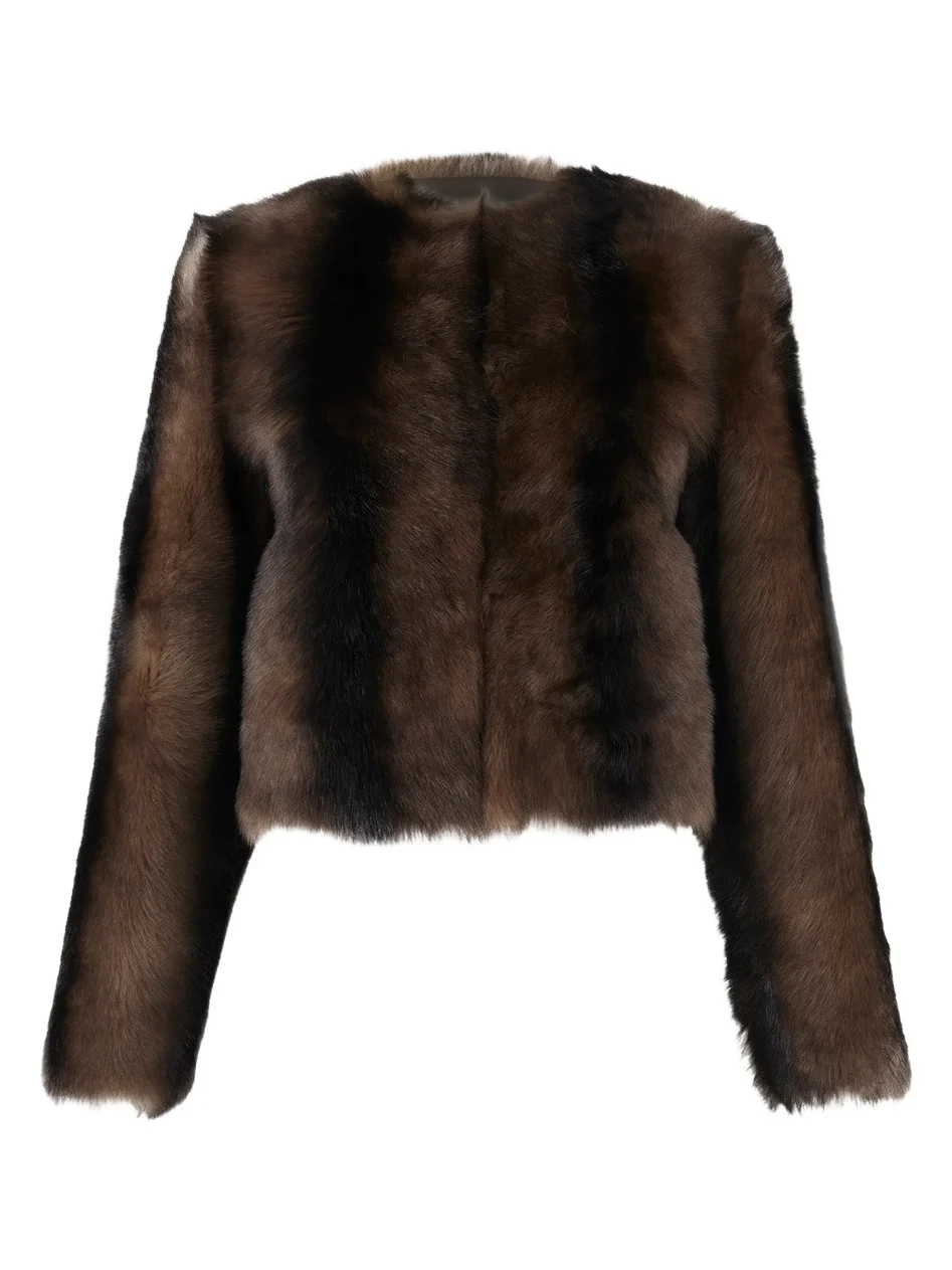 Gorski Women's Toscana Shearling Lamb Collarless Coat