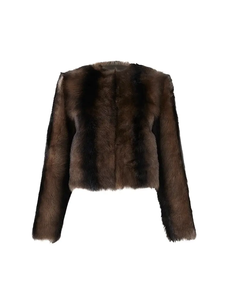 Gorski Women's Toscana Shearling Lamb Collarless Coat - Brown - Size XL | Image 1 Gorski Women's Toscana Shearling Lamb Collarless Coat - Brown - Size XL | Image 1