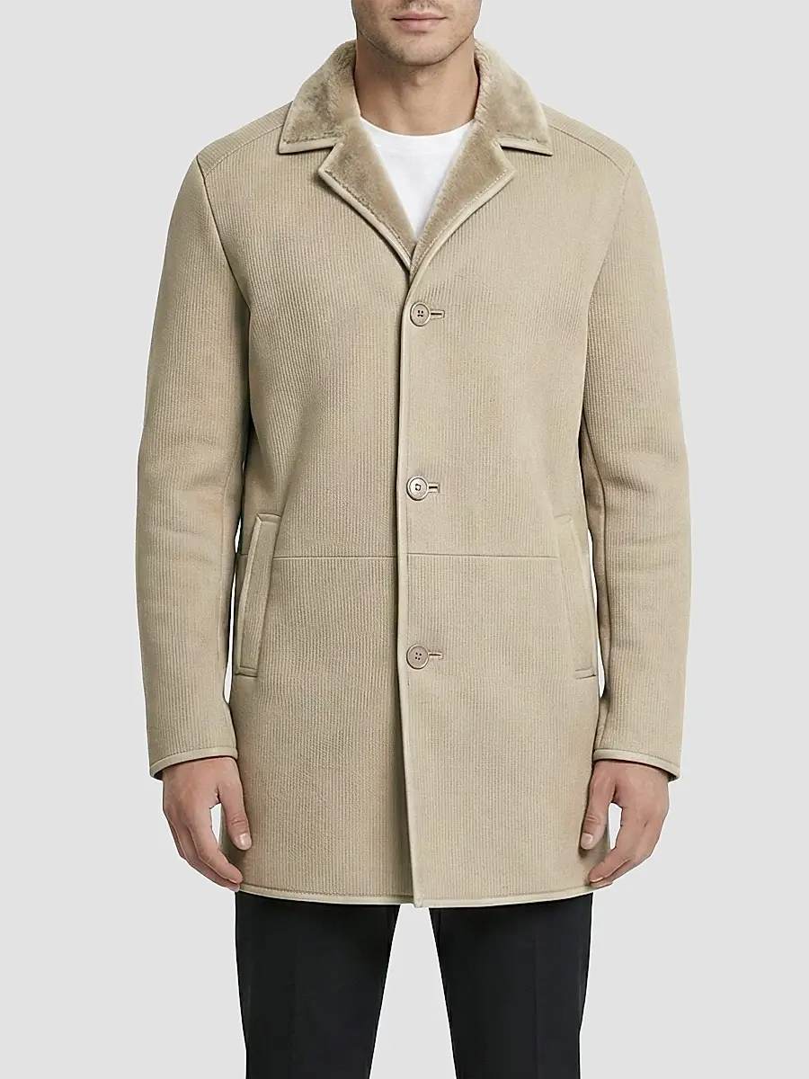 Gorski Men's Embossed Merino Shearling Lamb Stroller Coat | Thumbnail 3 Gorski Men's Embossed Merino Shearling Lamb Stroller Coat | Thumbnail 3