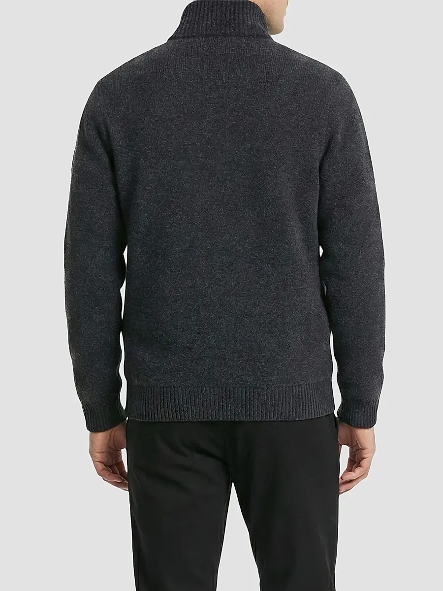 Gorski Men's Knit Jacket with Detachable Select Shearling Lamb Collar | Thumbnail 5