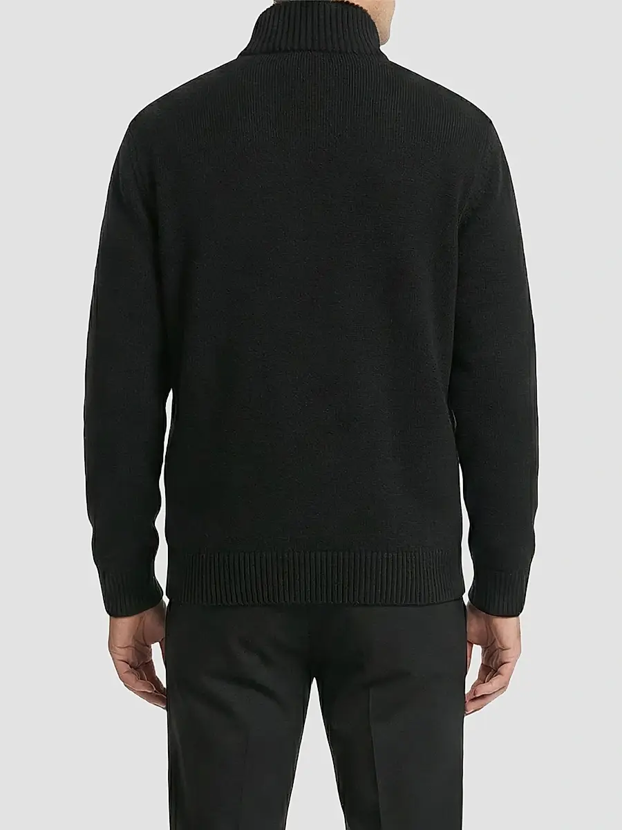 Gorski Men's Knit Jacket with Detachable Select Shearling Lamb Collar | Thumbnail 5