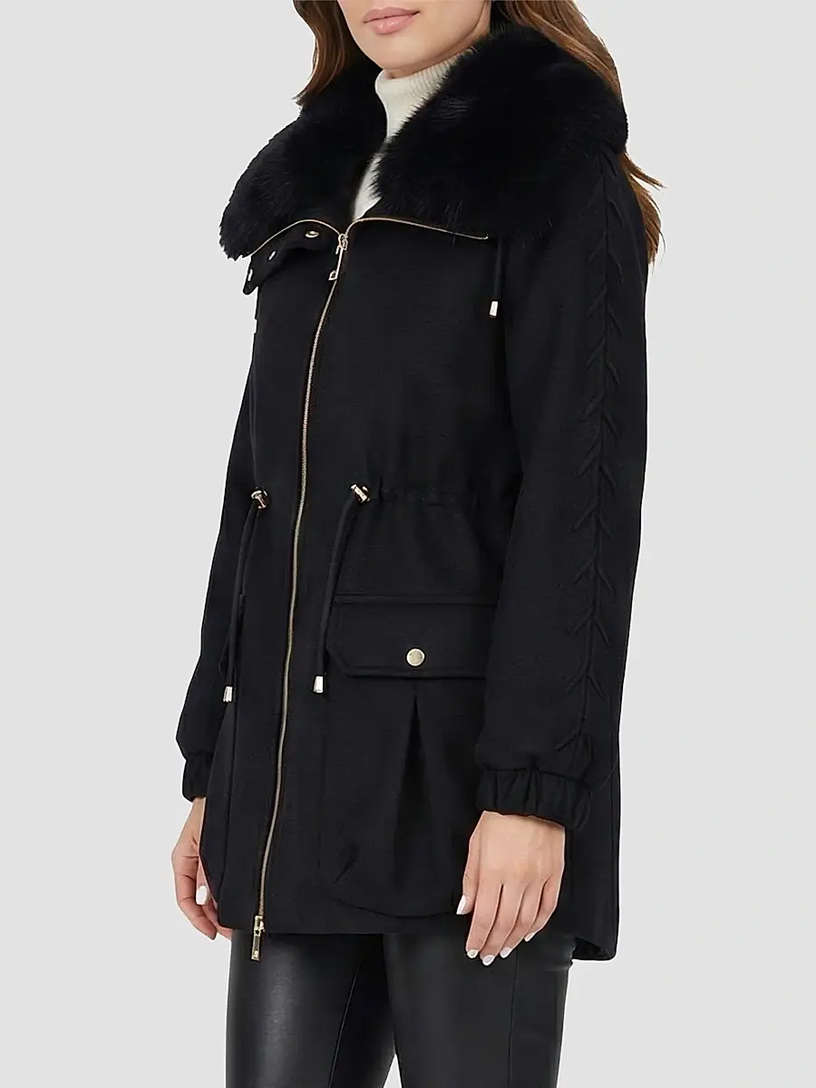 Gorski Women's Zip Coat with Detachable Lamb Collar | Thumbnail 4 Gorski Women's Zip Coat with Detachable Lamb Collar | Thumbnail 4