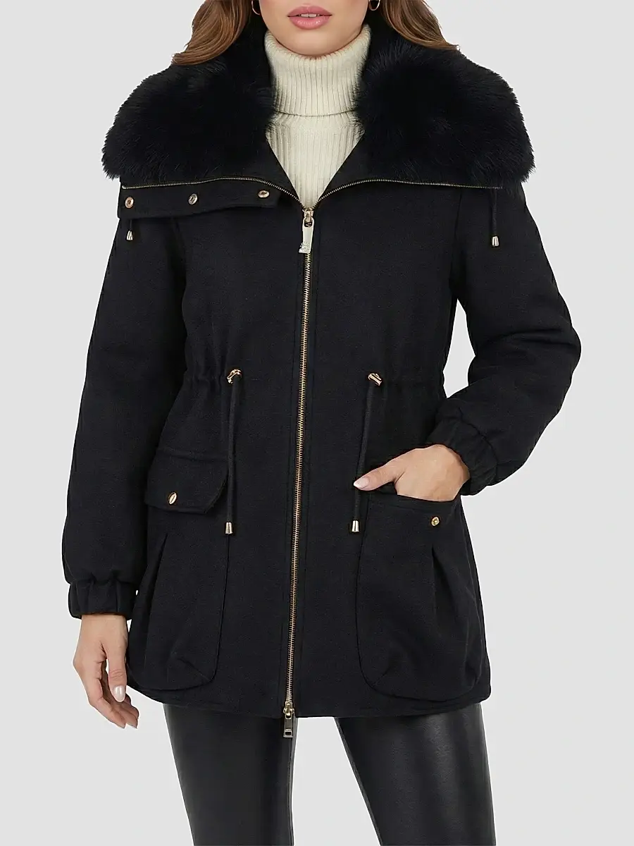 Gorski Women's Zip Coat with Detachable Lamb Collar | Thumbnail 6 Gorski Women's Zip Coat with Detachable Lamb Collar | Thumbnail 6