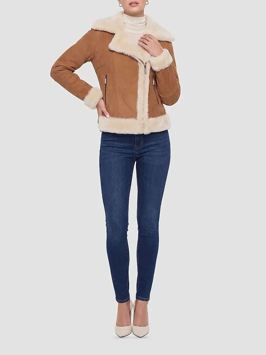 Gorski Women's Merino Lamb Moto Zip Jacket | Thumbnail 2 Gorski Women's Merino Lamb Moto Zip Jacket | Thumbnail 2