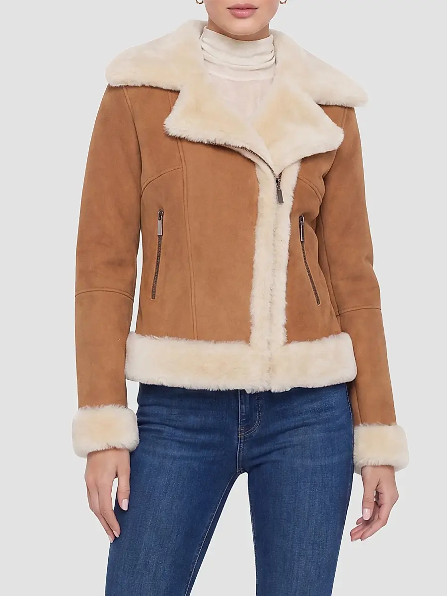 Gorski Women's Merino Lamb Moto Zip Jacket | Thumbnail 3 Gorski Women's Merino Lamb Moto Zip Jacket | Thumbnail 3