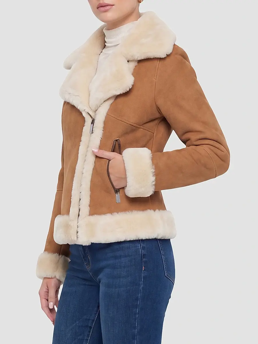 Gorski Women's Merino Lamb Moto Zip Jacket | Thumbnail 4 Gorski Women's Merino Lamb Moto Zip Jacket | Thumbnail 4