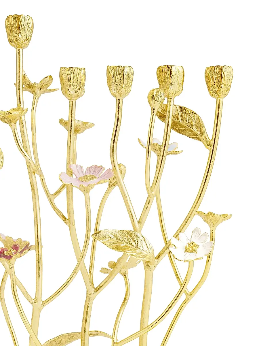 Michael Aram Wildflowers Brass & Marble Menorah | Thumbnail 5 Michael Aram Wildflowers Brass & Marble Menorah | Thumbnail 5