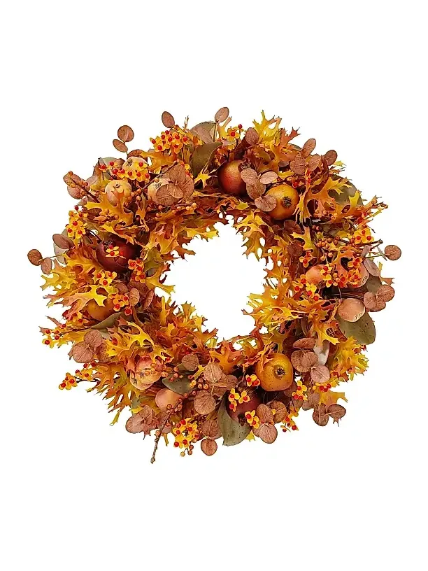 Winward Home Artificial Oak Leaf, Eucalyptus & Fruit Wreath
