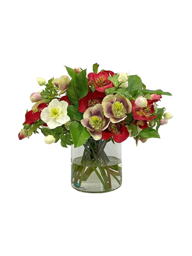 Winward Home Holiday Newness Faux Hellebores Arrangement