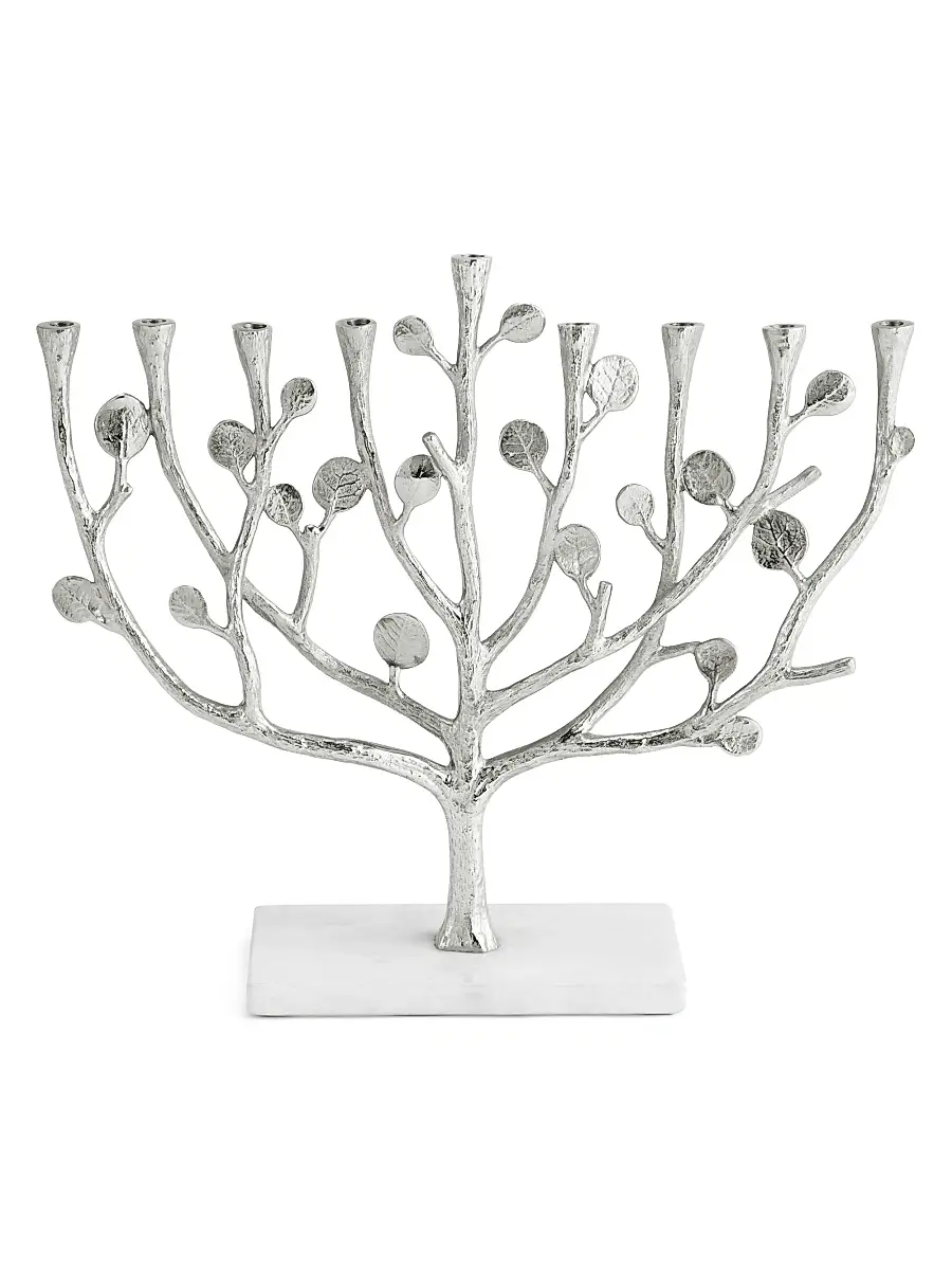 Michael Aram Botanical Leaf Menorah - Silver | Image 1 Michael Aram Botanical Leaf Menorah - Silver | Image 1