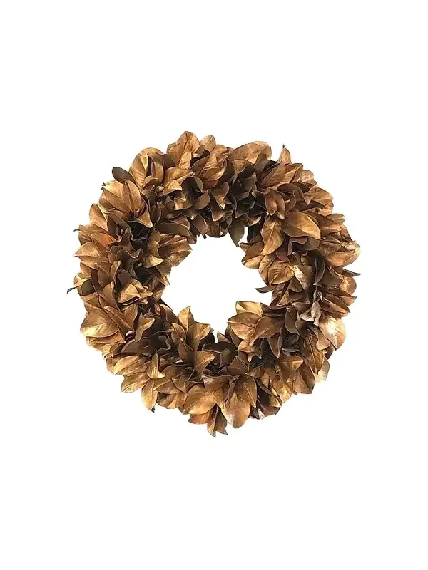 Winward Home Holiday Golden Magnolia Wreath