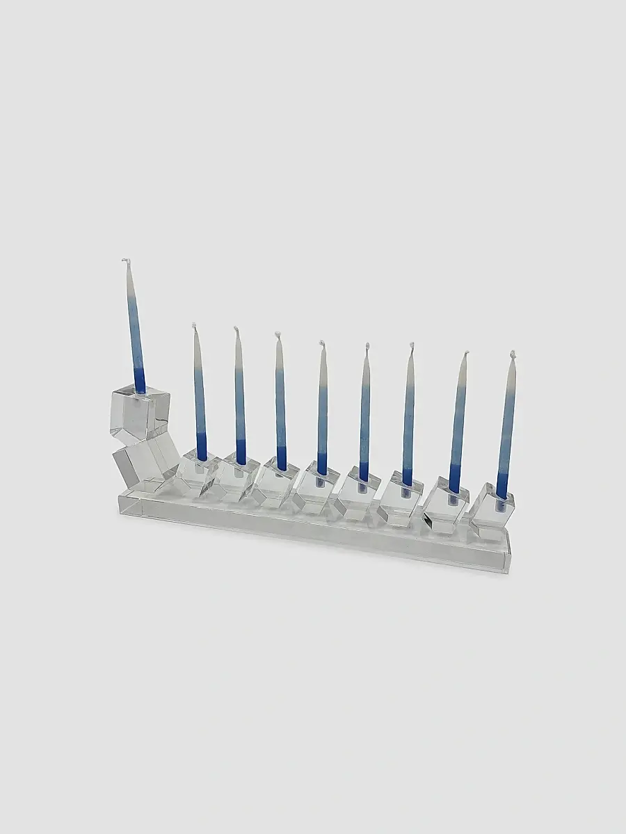 Tizo Crystal Glass Dreidel Menorah | Thumbnail 2 Tizo Crystal Glass Dreidel Menorah | Thumbnail 2
