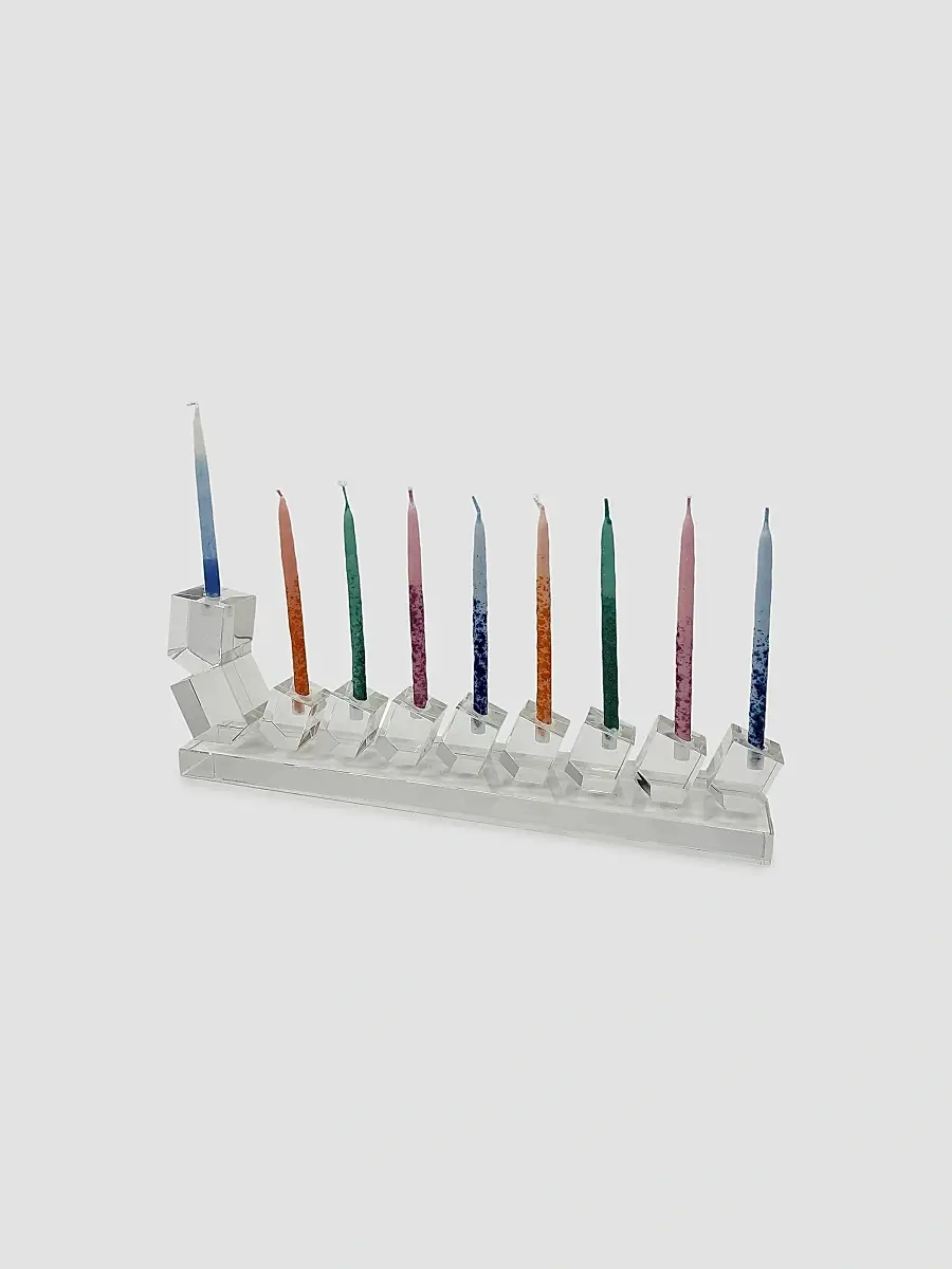 Tizo Crystal Glass Dreidel Menorah | Thumbnail 3 Tizo Crystal Glass Dreidel Menorah | Thumbnail 3
