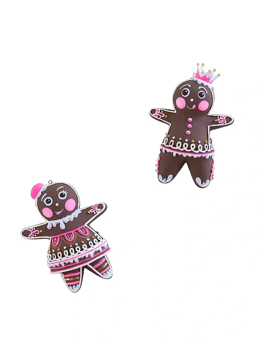 Glitterville Patisserie The Gingers, Dippsy & Dough 2-Piece Ornament Set