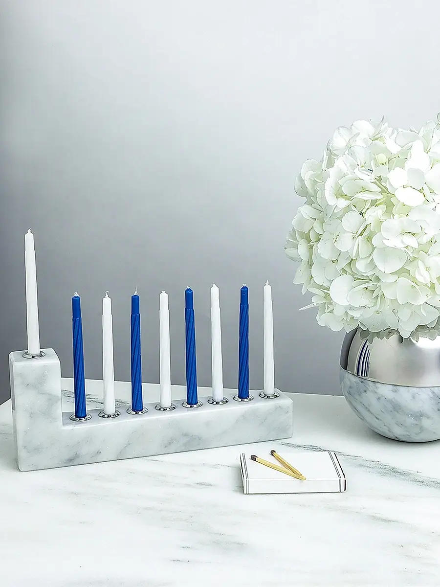 Anna New York Brillante Marble & Stainless Steel Menorah | Thumbnail 2 Anna New York Brillante Marble & Stainless Steel Menorah | Thumbnail 2
