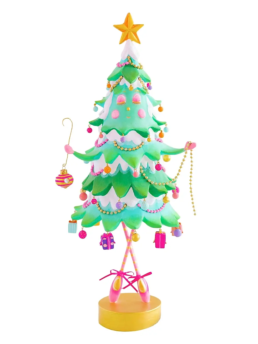 Glitterville Pinesy on Pointe Tabletop Tree Figurine | Image 1 Glitterville Pinesy on Pointe Tabletop Tree Figurine | Image 1