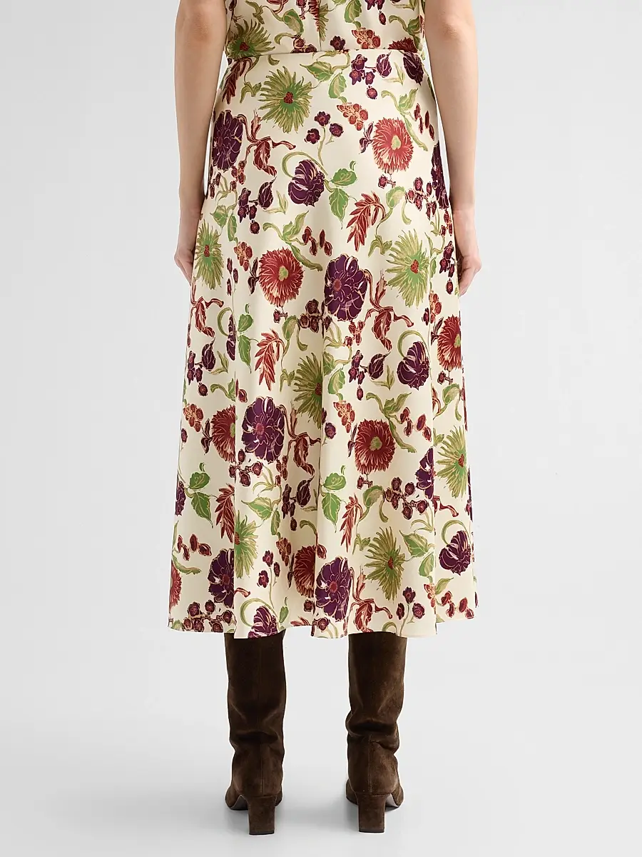 TANYA TAYLOR Women's Beth Floral A-Line Midi Skirt | Thumbnail 3