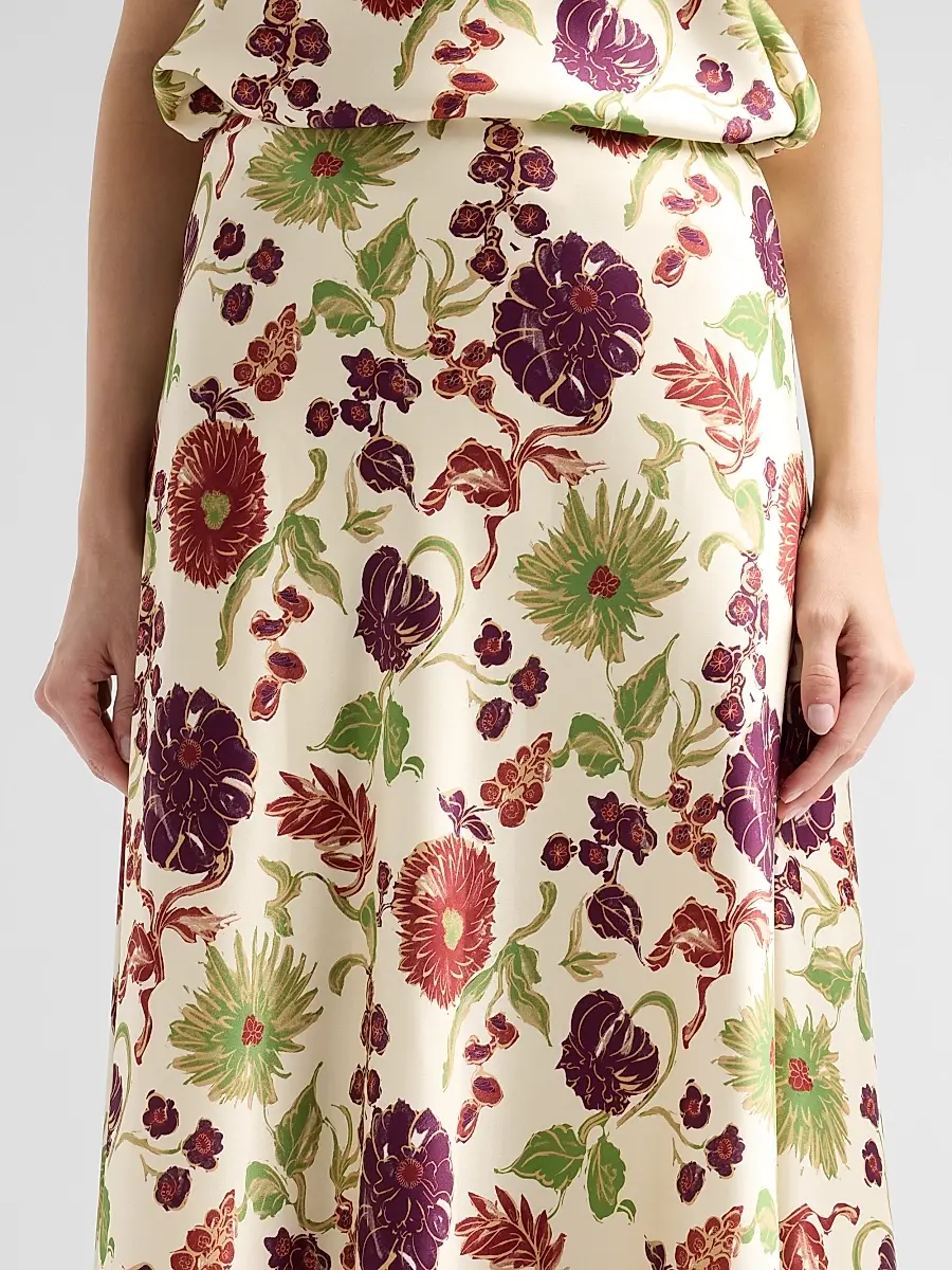TANYA TAYLOR Women's Beth Floral A-Line Midi Skirt | Thumbnail 5