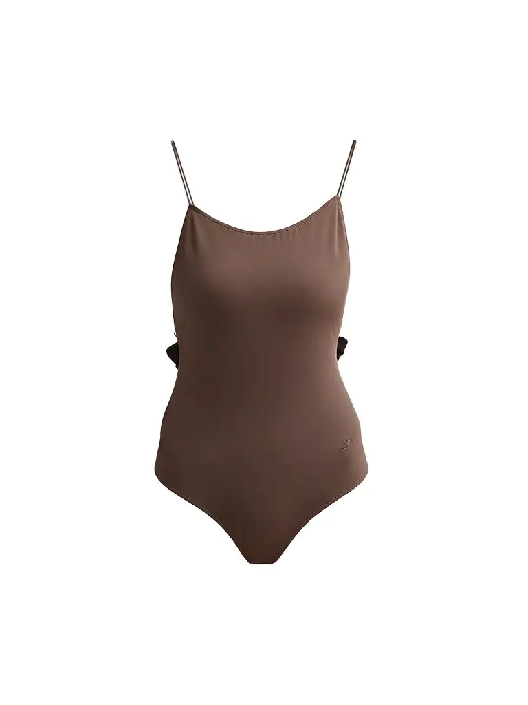 Jacquemus Women's Cabana Ruffle One-Piece Swimsuit - Brown | Image 1 Jacquemus Women's Cabana Ruffle One-Piece Swimsuit - Brown | Image 1