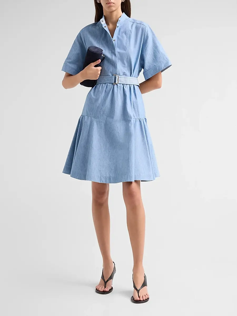 Burberry Women's Jean Denim Belted Dress | Thumbnail 2
