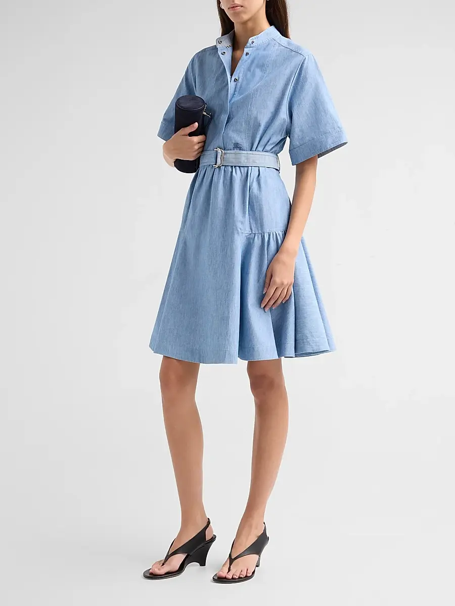 Burberry Women's Jean Denim Belted Dress | Thumbnail 4