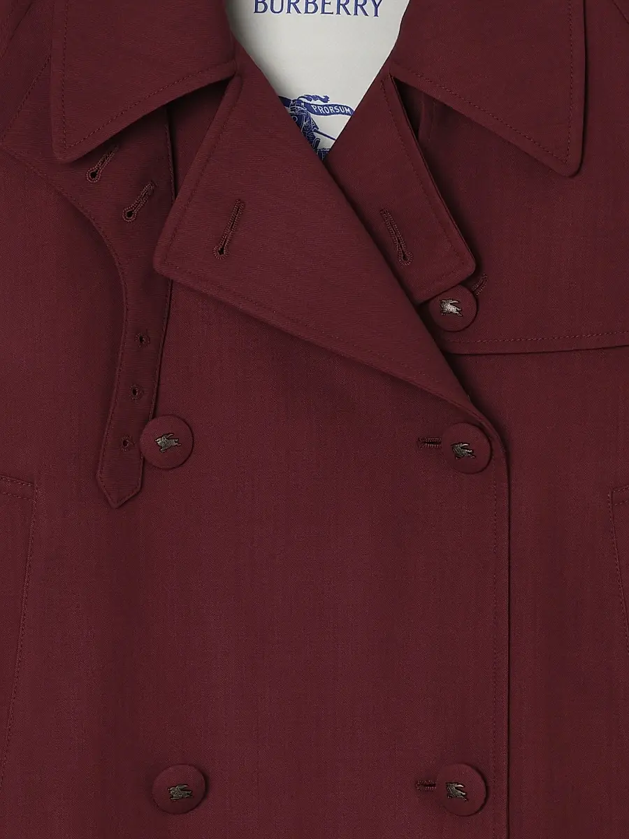 Burberry Women's Mayfair Wool Cropped Trench Jacket | Thumbnail 5