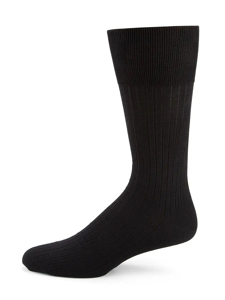 FALKE Men's Luxury No. 13 Sea Island Cotton Socks - Black - Size 12.5 | Image 1 FALKE Men's Luxury No. 13 Sea Island Cotton Socks - Black - Size 12.5 | Image 1