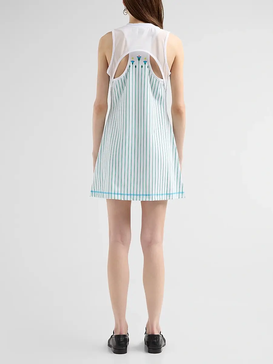 Casablanca Women's Floral Stripe Tennis Mini Dress | Thumbnail 3
