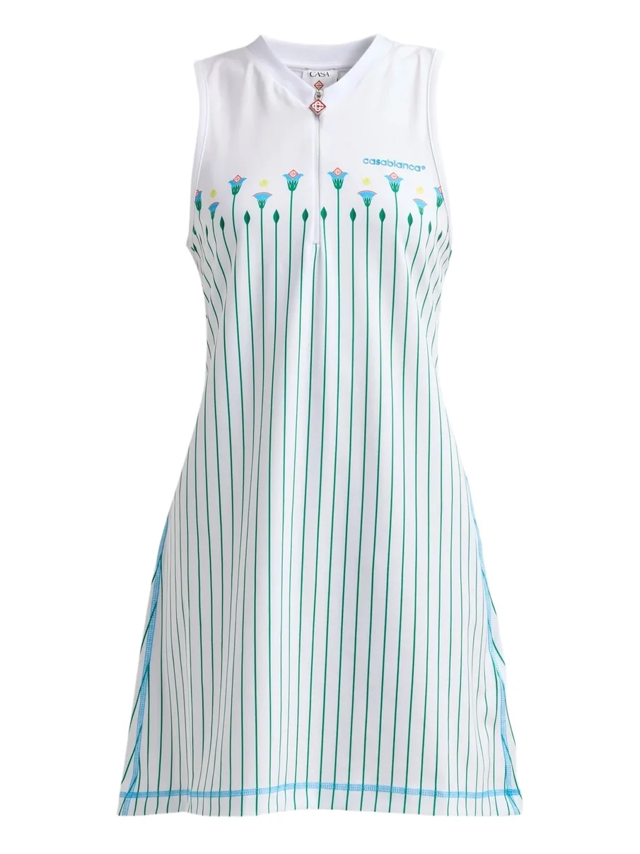 Casablanca Women's Floral Stripe Tennis Mini Dress
