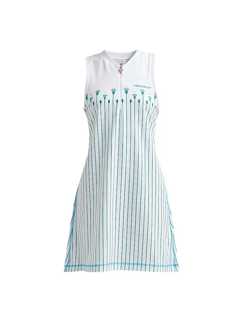 Casablanca Women's Floral Stripe Tennis Mini Dress - Sporty Floral Stripe - Size XL | Image 1 Casablanca Women's Floral Stripe Tennis Mini Dress - Sporty Floral Stripe - Size XL | Image 1
