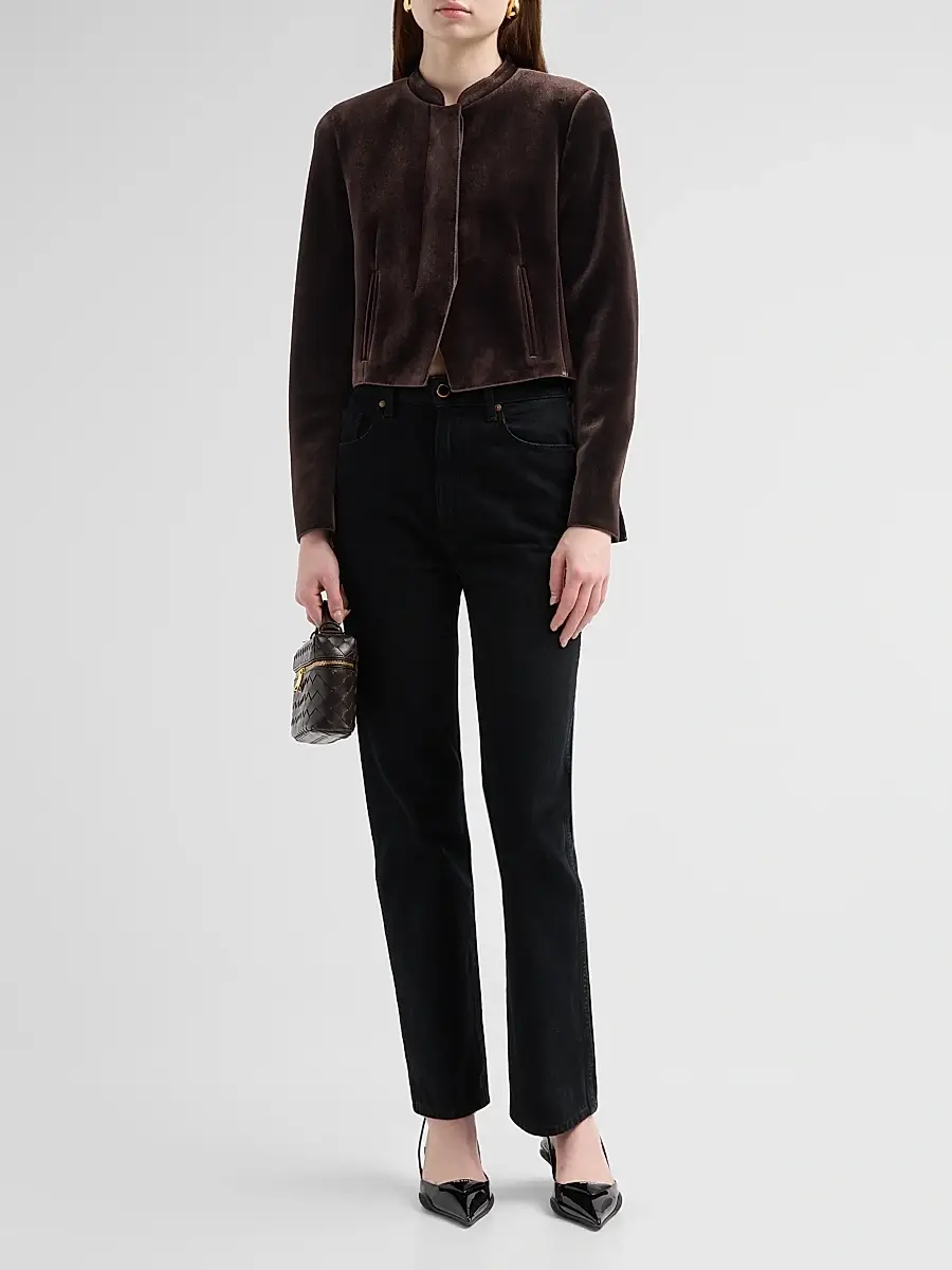 Akris Women's Kadet Velvet Crop Jacket | Thumbnail 2