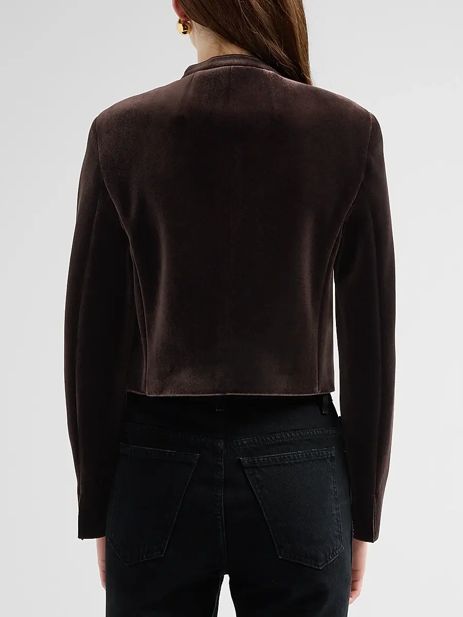 Akris Women's Kadet Velvet Crop Jacket | Thumbnail 3