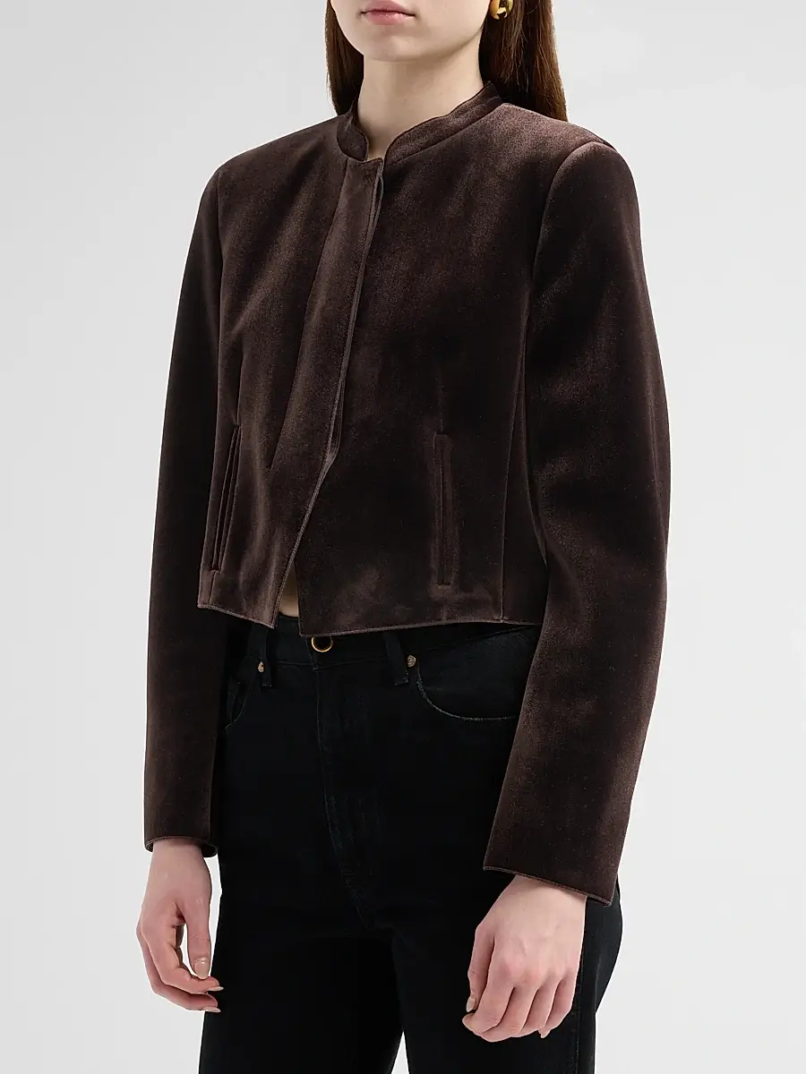 Akris Women's Kadet Velvet Crop Jacket | Thumbnail 4