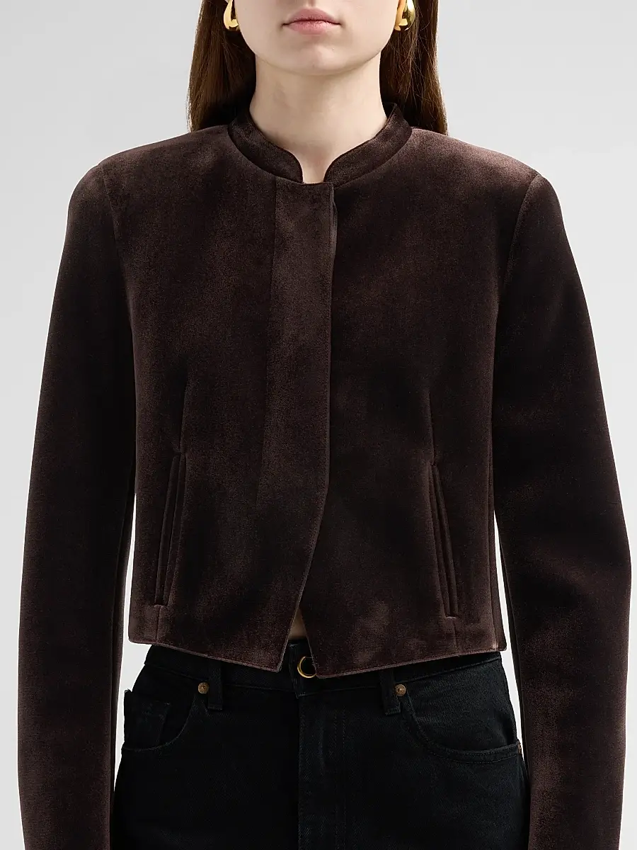 Akris Women's Kadet Velvet Crop Jacket | Thumbnail 5