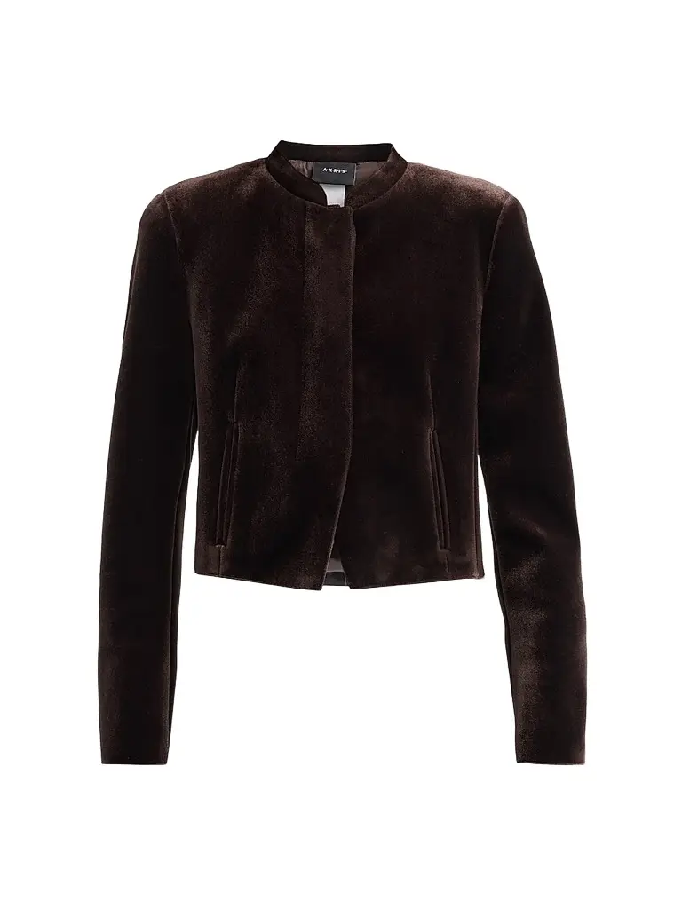 Akris Women's Kadet Velvet Crop Jacket
