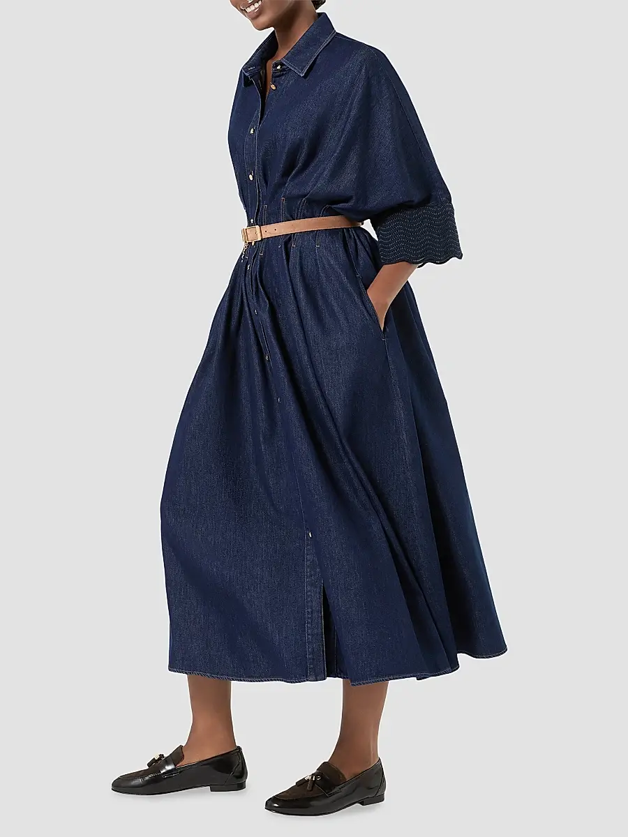 Marina Rinaldi Women's Denim Shirt Dress | Thumbnail 2
