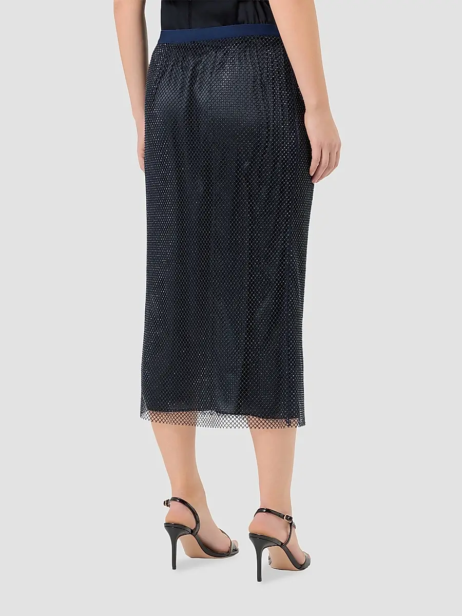 Marina Rinaldi Women's Rhinestone Adorned Mesh Jersey Skirt | Thumbnail 4 Marina Rinaldi Women's Rhinestone Adorned Mesh Jersey Skirt | Thumbnail 4