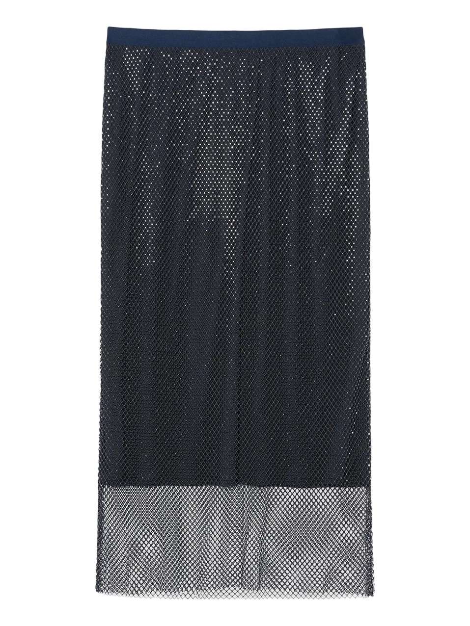 Marina Rinaldi Women's Rhinestone Adorned Mesh Jersey Skirt