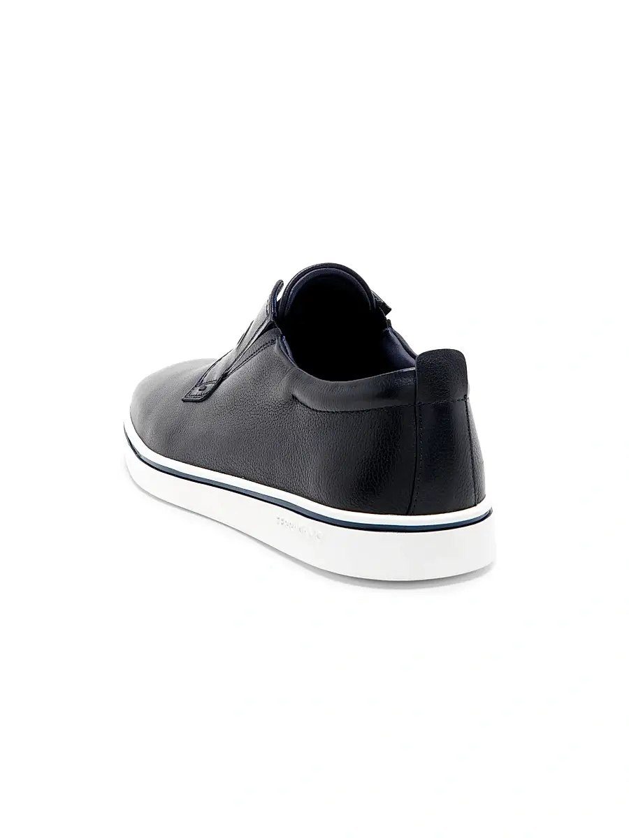 Ferragamo Men's Alfievit Leather Slip-On Sneakers | Thumbnail 3