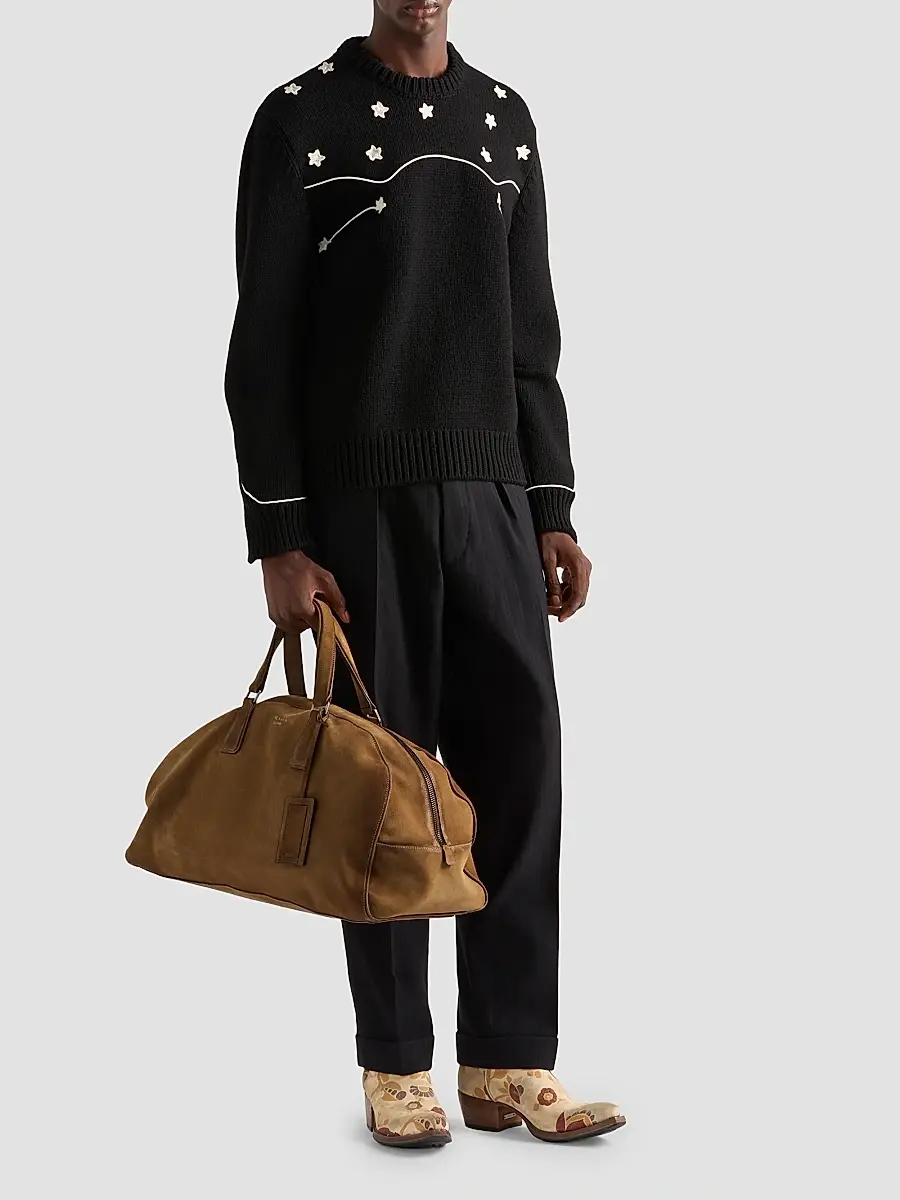Prada Men's Suede Duffle Bag | Thumbnail 2 Prada Men's Suede Duffle Bag | Thumbnail 2