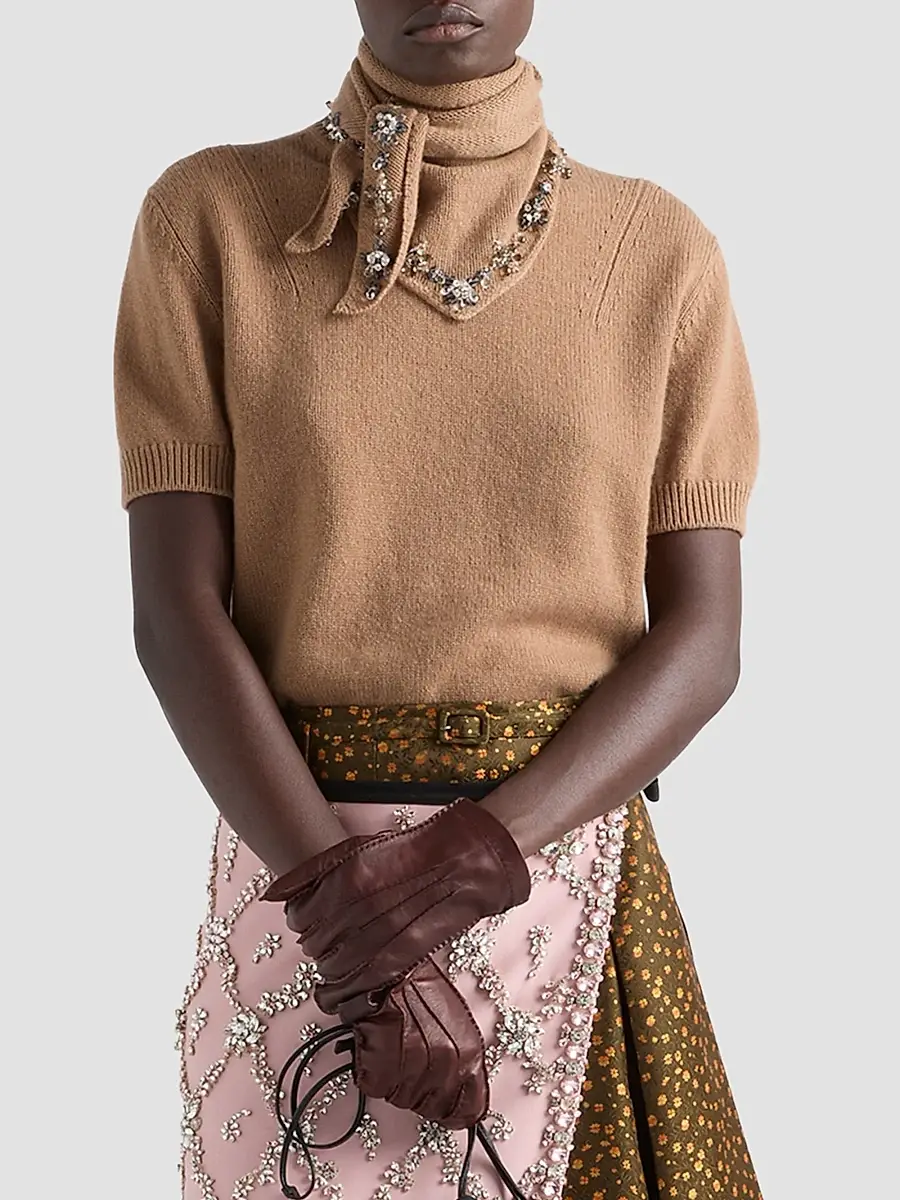 Prada Women's Short-Sleeved Cashmere Sweater | Thumbnail 3