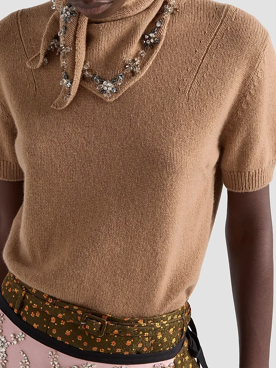Prada Women's Short-Sleeved Cashmere Sweater | Thumbnail 7