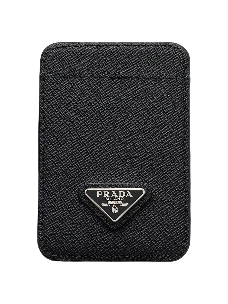 Prada Men's Saffiano Leather Card Holder - Black | Image 1 Prada Men's Saffiano Leather Card Holder - Black | Image 1