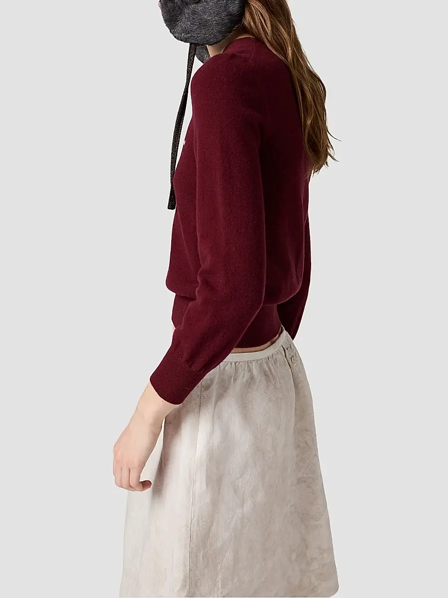 Miu Miu Women's V-Neck Wool Cardigan | Thumbnail 4