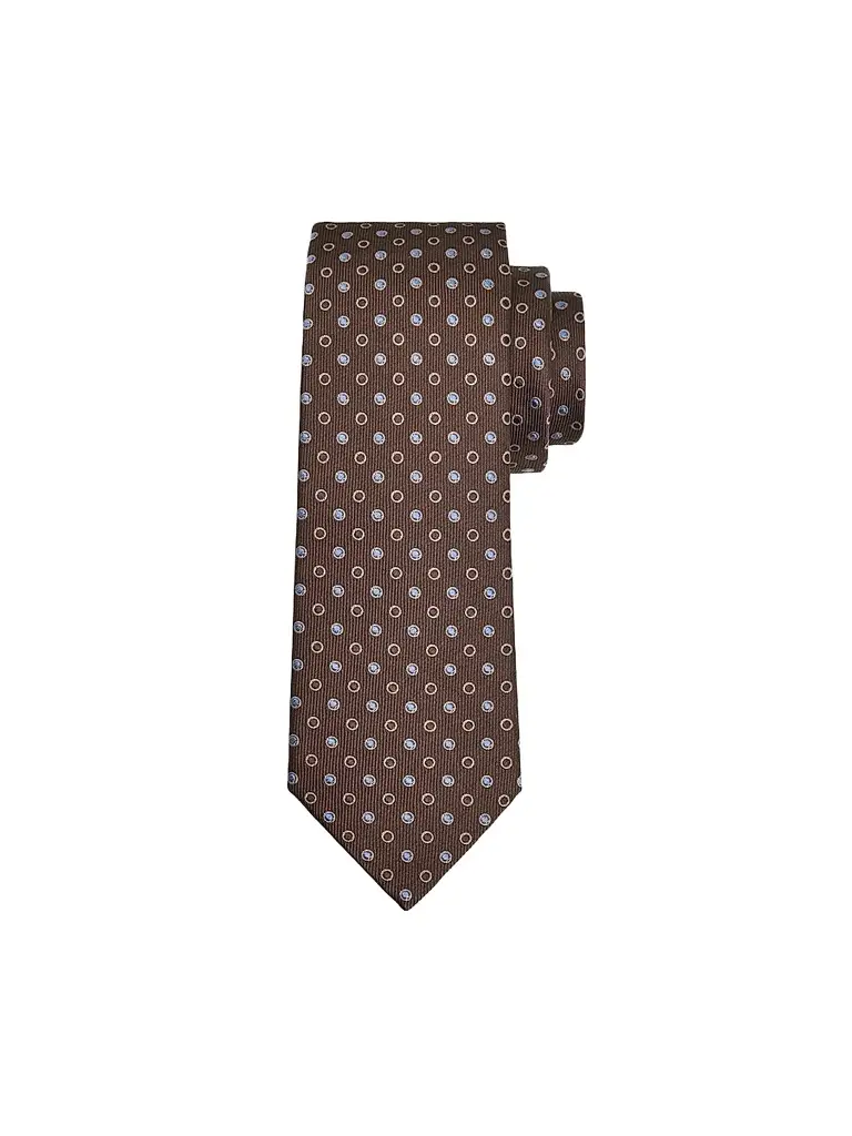 Giorgio Armani Men's Mixed Filled Dots Silk Tie - Brown Fancy | Image 1 Giorgio Armani Men's Mixed Filled Dots Silk Tie - Brown Fancy | Image 1