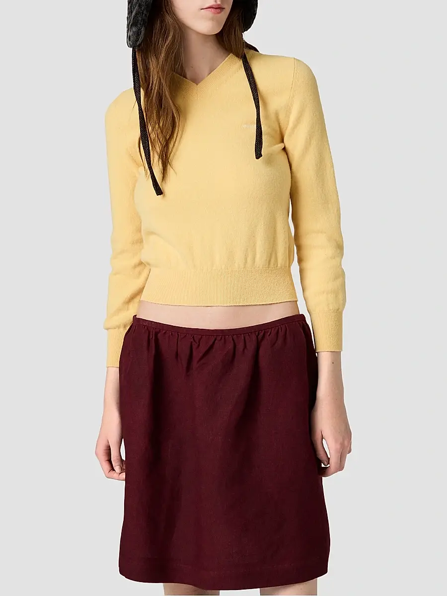 Miu Miu Women's V-Neck Wool Cardigan | Thumbnail 4 Miu Miu Women's V-Neck Wool Cardigan | Thumbnail 4