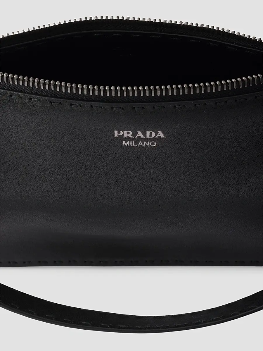 Prada Men's Antiqued Leather Pouch | Thumbnail 5 Prada Men's Antiqued Leather Pouch | Thumbnail 5